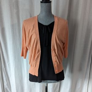 Peach short sleeve spring cardigan